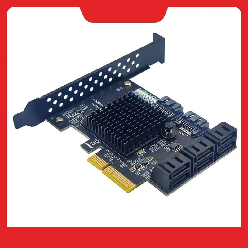 

PCIE X4 PCI-E к SATA3.0 6 Гбит/с 8-портовая плата контроллера расширения SATA HDD SSD адаптер расширения