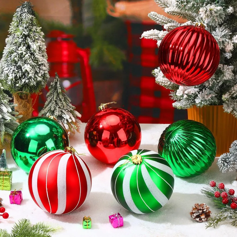 Hanging Christmas Balls Christmas Tree Ornaments, Balls Plastic Hanging Decorations Baubles Set, Christmas Ball Ornaments