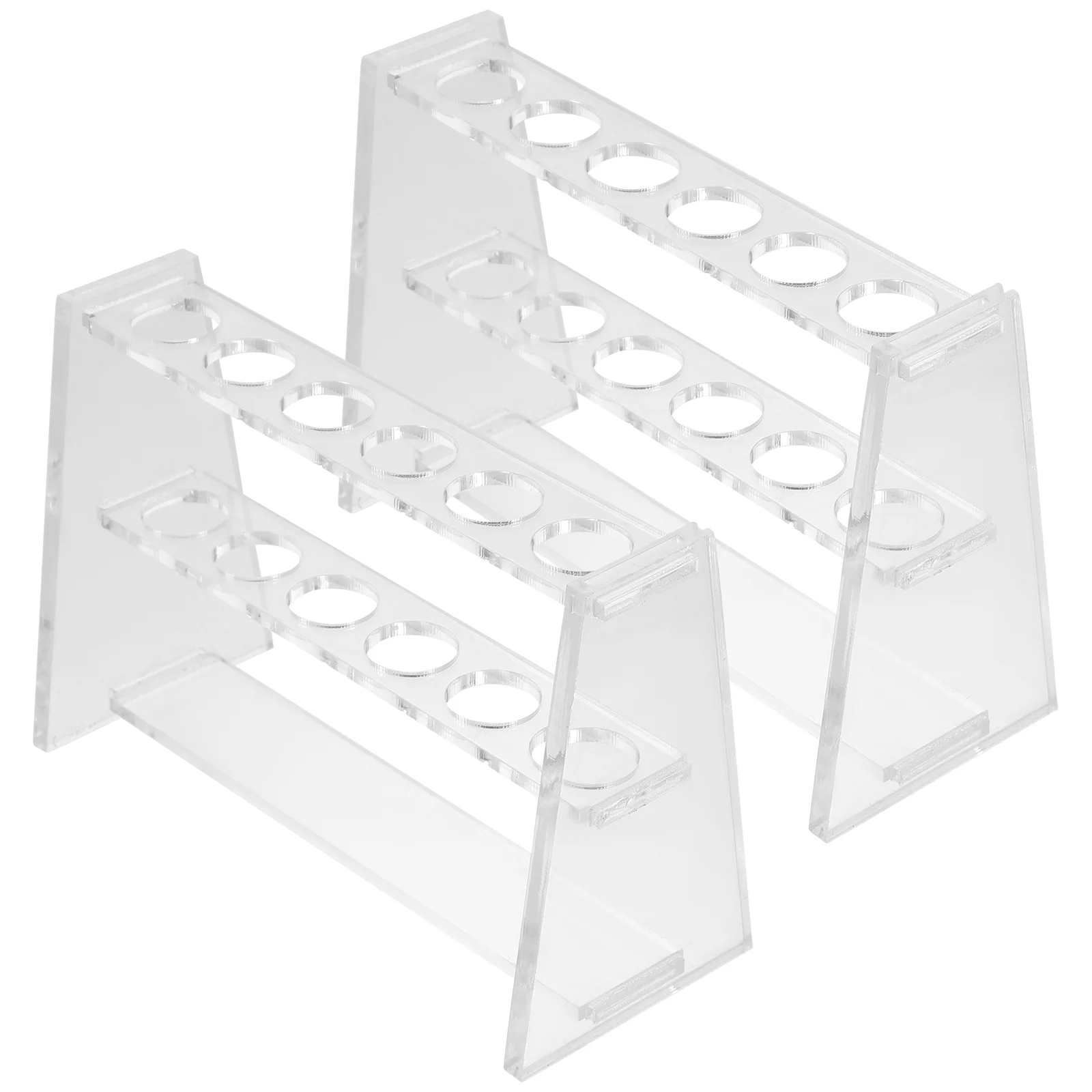 2 Pcs Colorimetric Tube Rack Laboratory Test Stand Centrifuge Holder Round Hole Acrylic Transparent Drying for Organizer