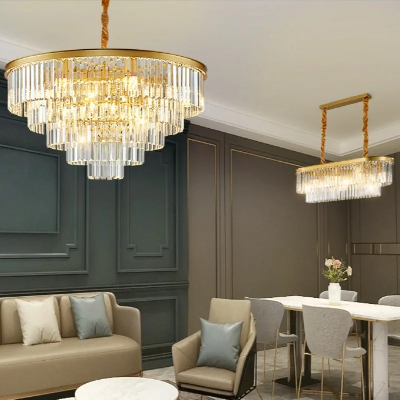 

Modern Crystal Gold Chandelier Lighting Living Room Bedroom Decor Chandeliers Suspension Luminaire Ceiling Hanging Lamp