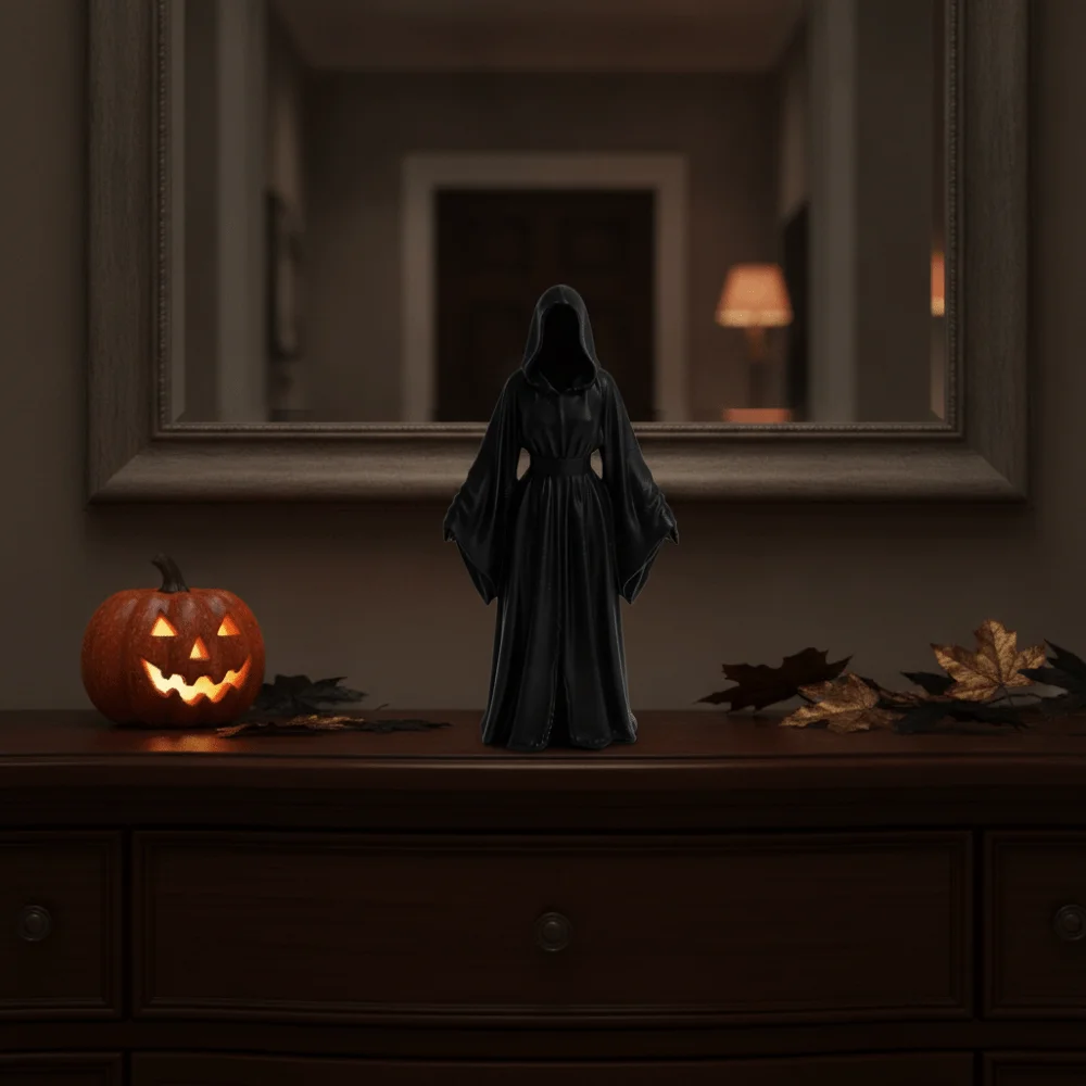 3D Printed Halloween Grim Reaper Matte Finish Lightweight Durable Faceless Ghost Figurine Eco Friendly PLA Miniature Size