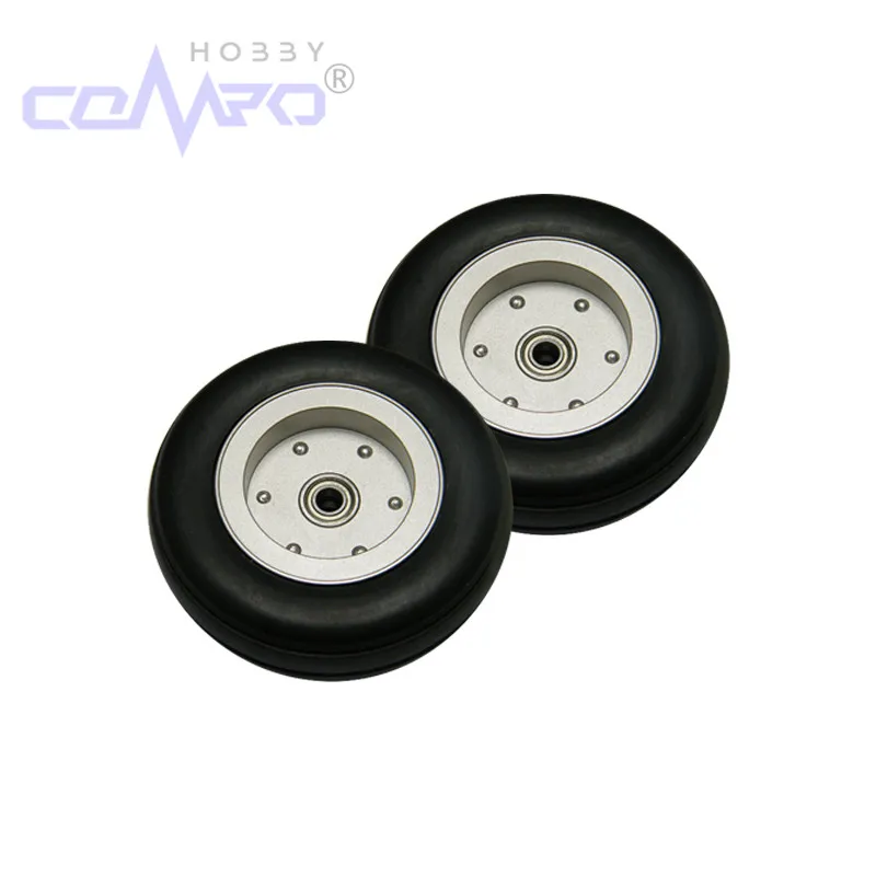 Roues de train d'atterrissage, 1 pièce, moyeu en aluminium, roue en caoutchouc avec roulement pour modèle d'avion RC à aile fixe, remplacement d'avion
