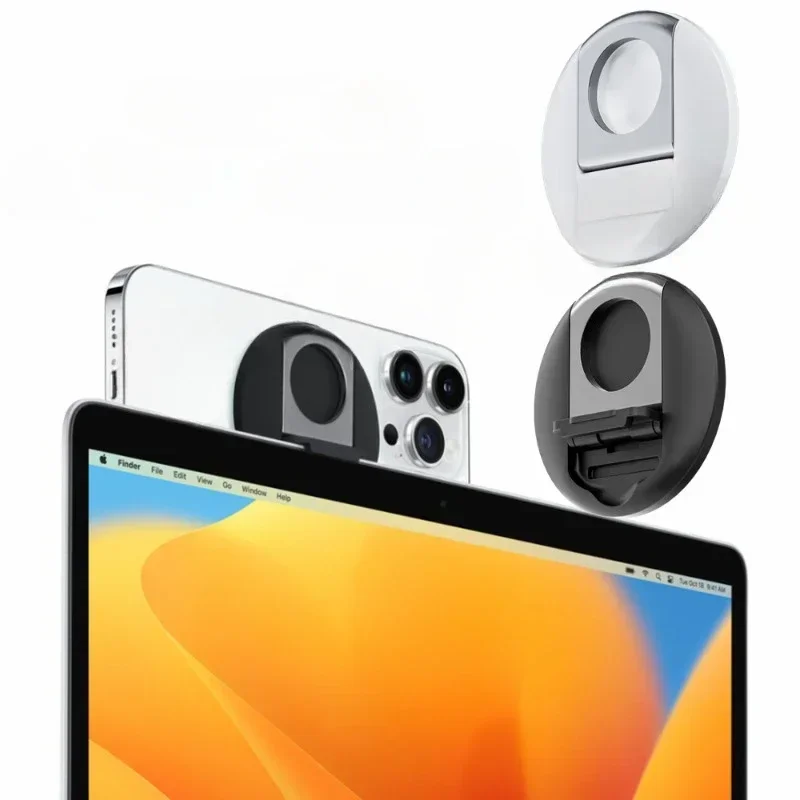 Soporte de cámara continuo para portátiles MacBook/iPhone 12, 13 y 14, Compatible con Magsafe, soporte de cámara web IPhone, vista de escritorio disponible