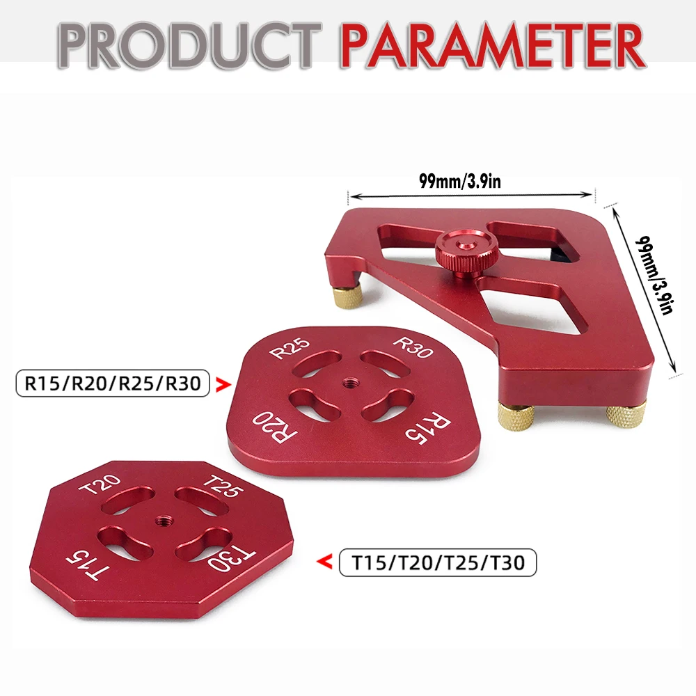 قوس / T ركن نصف القطر سريع الرقصة راوتر التشذيب مقياس الزاوية سبائك الألومنيوم زاوية محدد قالب لتقوم بها بنفسك مجموعة أدوات النجارة