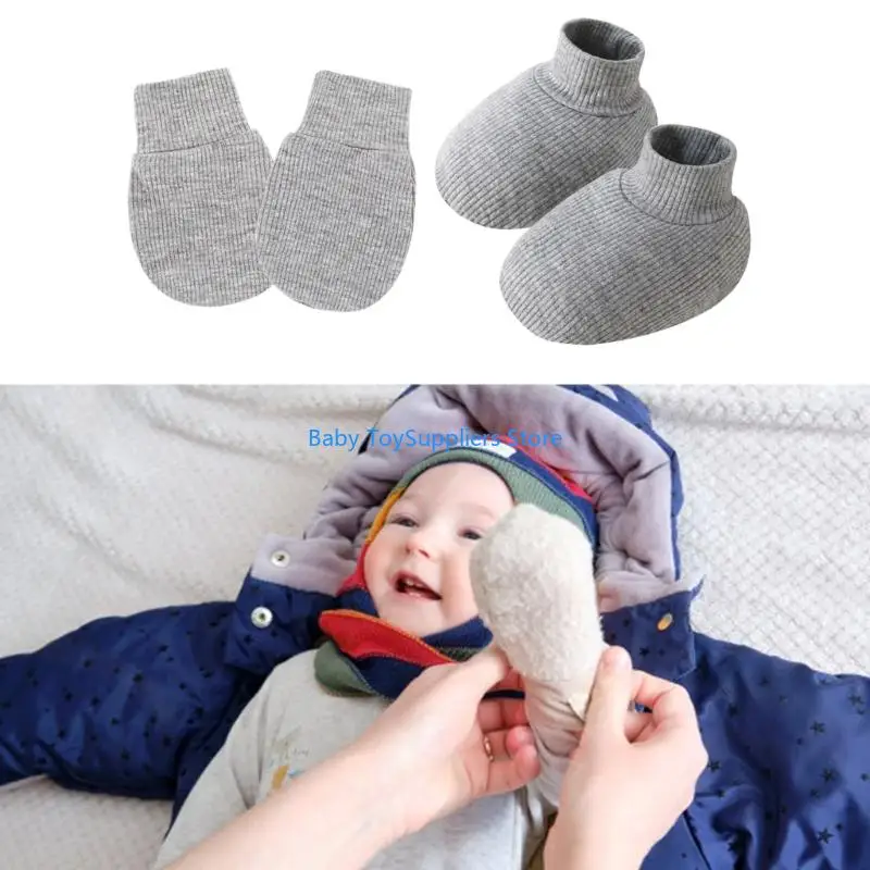 r1wf ทารกถุงนวมที่ระบายอากาศได้พร้อมถุงเท้า nonslip cuffs 0-6 เดือน unisex