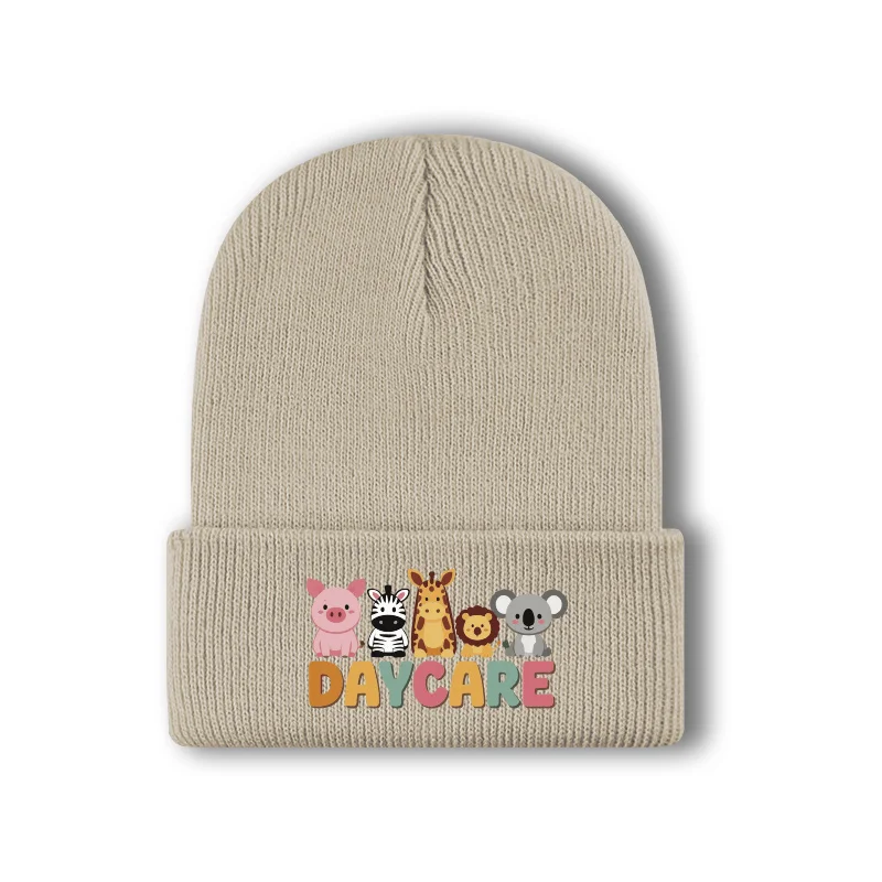 Fun Adorable 1‑3Y Kids Knit Beanie Cartoon Animal DAYCARE Print Soft Cozy For Daily Stroll Park Leisure Time Playdate Gathering view 3