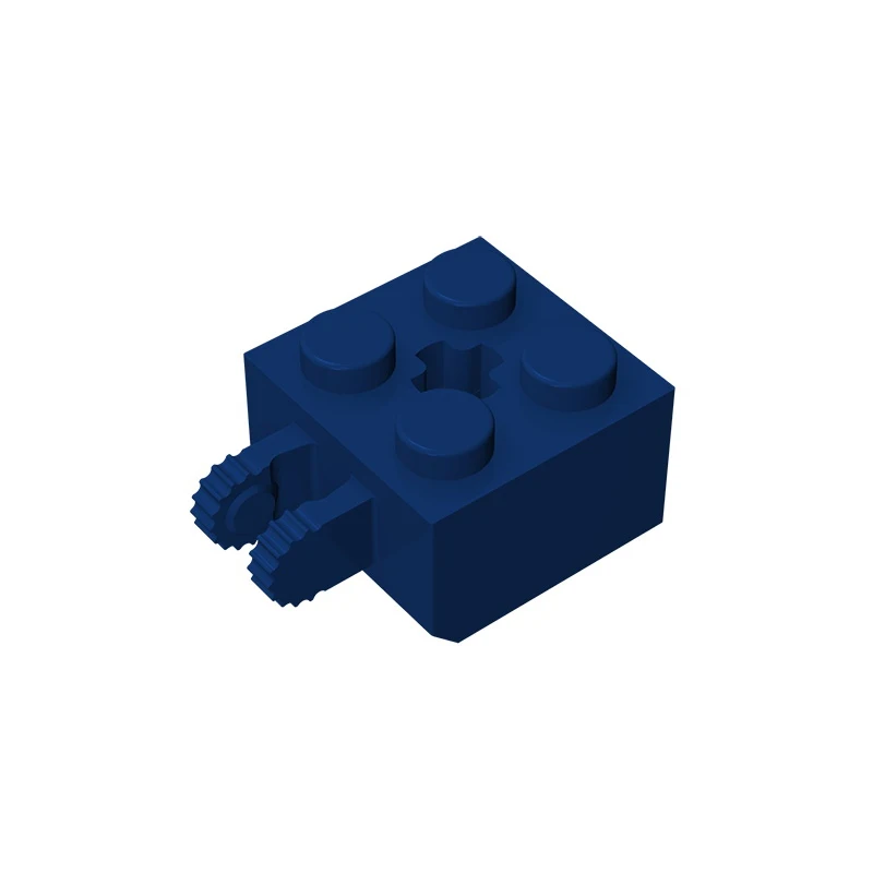 Gobricks GDS-1085 Brick 2 x 2 Hinge Locking with 2 Fingers Vertical and Axle Hole, 9 Teeth compatible 40902