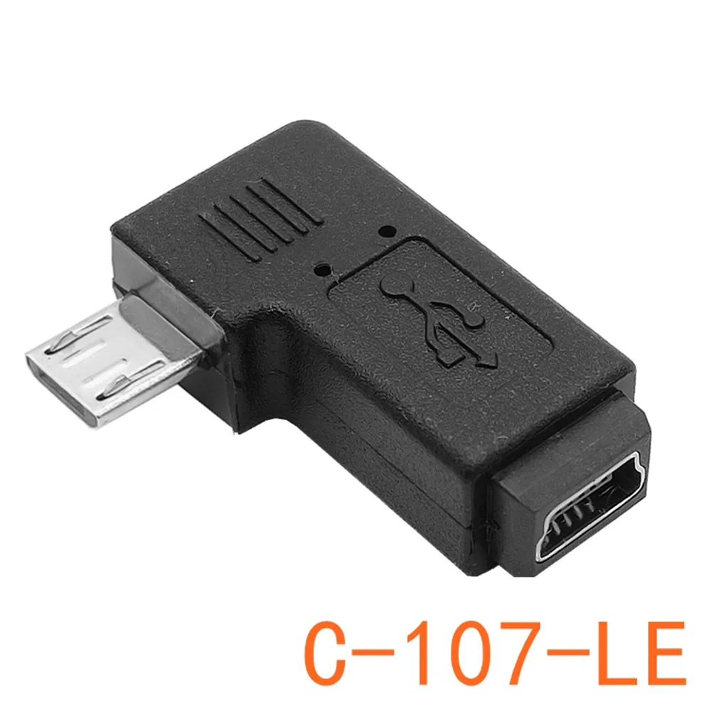 90 stopni lewy i prostopadły Mini USB 5pin żeńska do Micro USB męski synchronizacja danych przejściówka złącze Micro USB na Mini USB