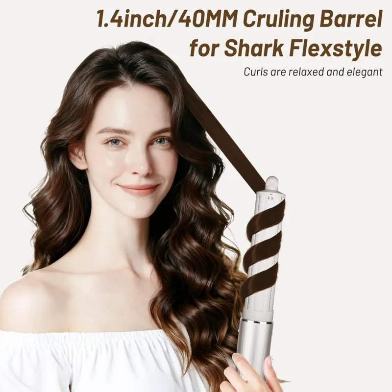 

KEOL-For Shark Flexstyle HD400 Hair Smooth Attachment+ 1.6 In Long Hair Curling Barrel For Loose Curls In Both Curl Directions