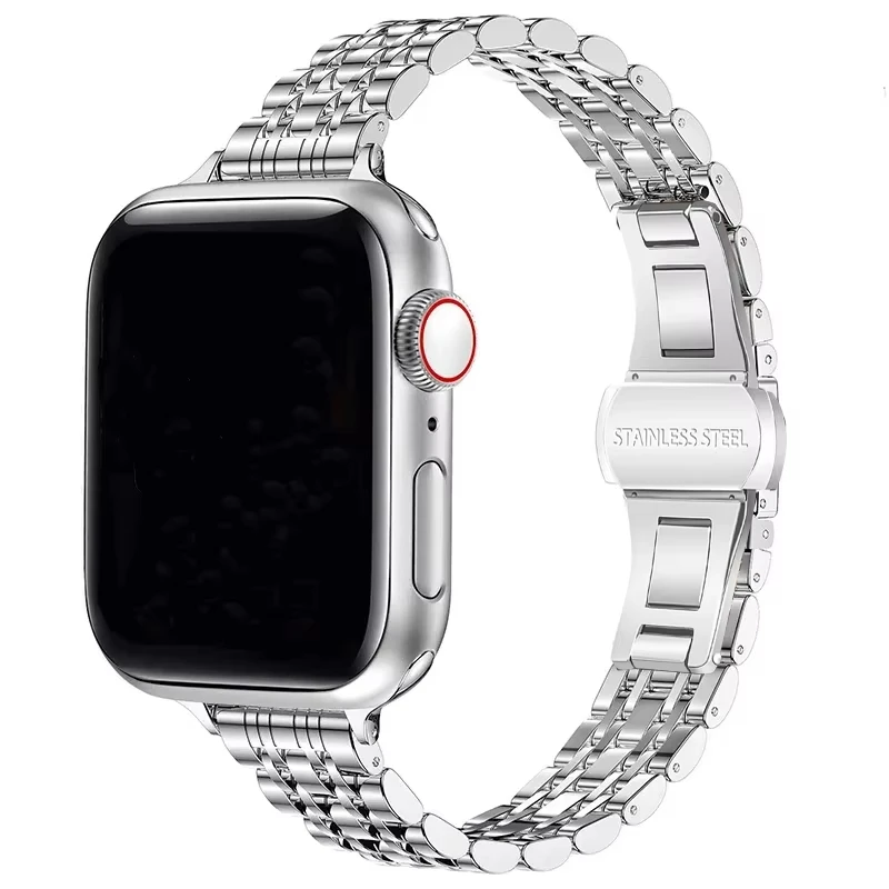 Roestvrij stalen band voor Apple Watch Ultra 2 Band 49 mm 42 mm 46 mm Metalen armband iWatch-serie 10 9 8 7 6 5 4 3 Dames 45 mm 41 mm