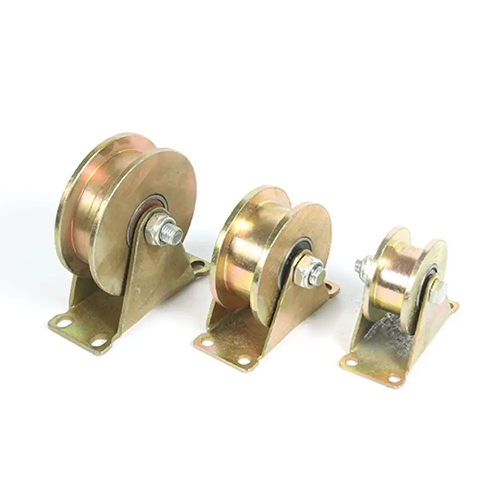 1Pcs Track Wheel Bearing Pulley Plating Color U/V/H Shaped Sliding Door Rollers Home Hardware Stainless Steel Rigid Caster