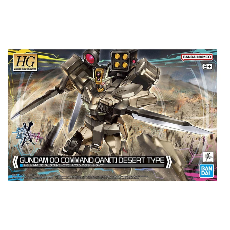 Bandai HGGBM 1/144 Gundam 00 Command Qan[T] Kit Model Gundam Asli Gurun Mainan Model Perakitan Figur Aksi Hadiah Natal