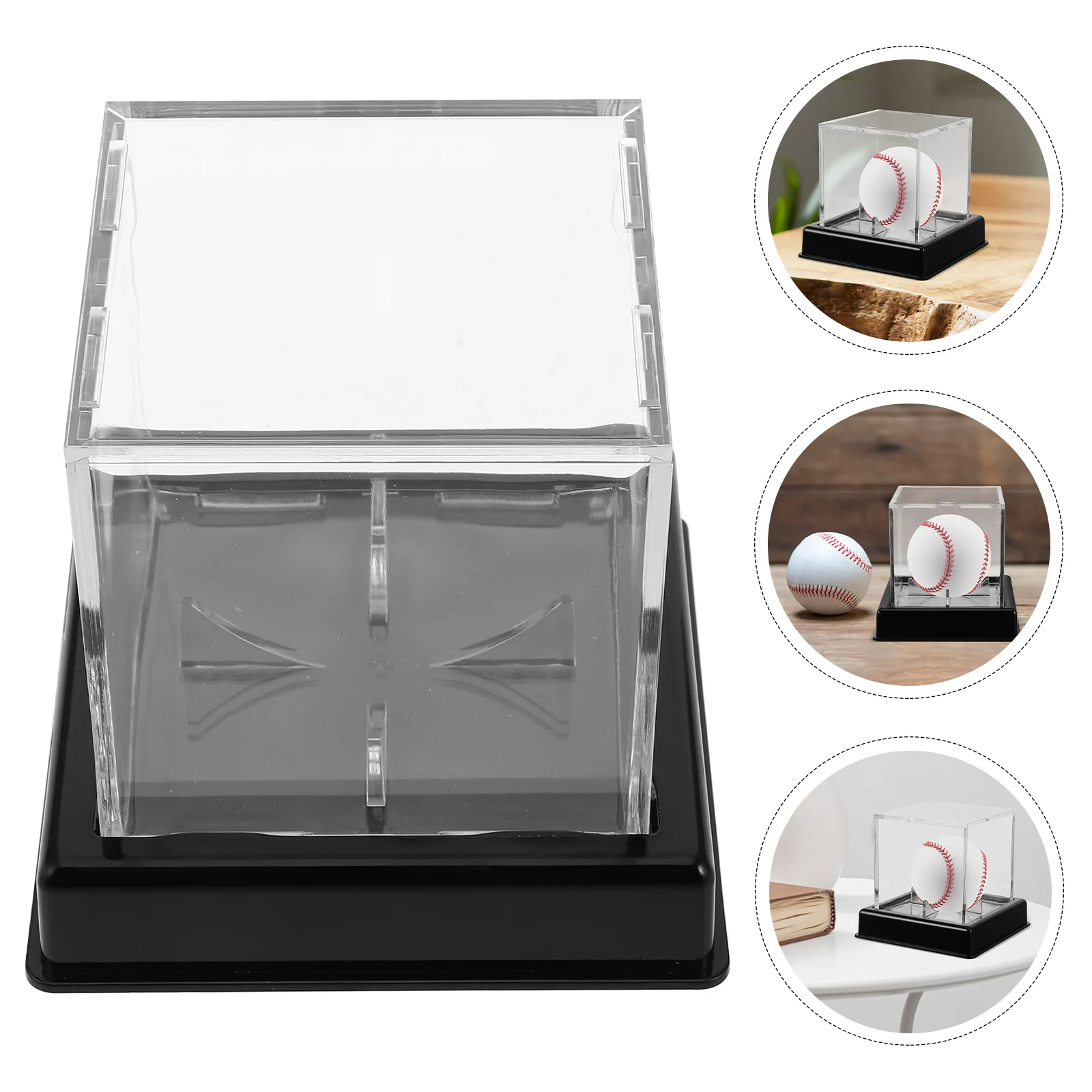 Caja de almacenamiento de béisbol acrílica transparente, soportes decorativos, vitrina, Material Premium, tamaño pequeño, uso en interiores y hogares