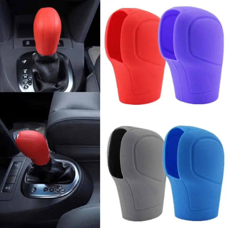 Silicone Gear Shift Knob Cover Gear Shift Non Slip Grip Handle Case Automobiles Gear Shift Collars Car Accessories Interior NEW