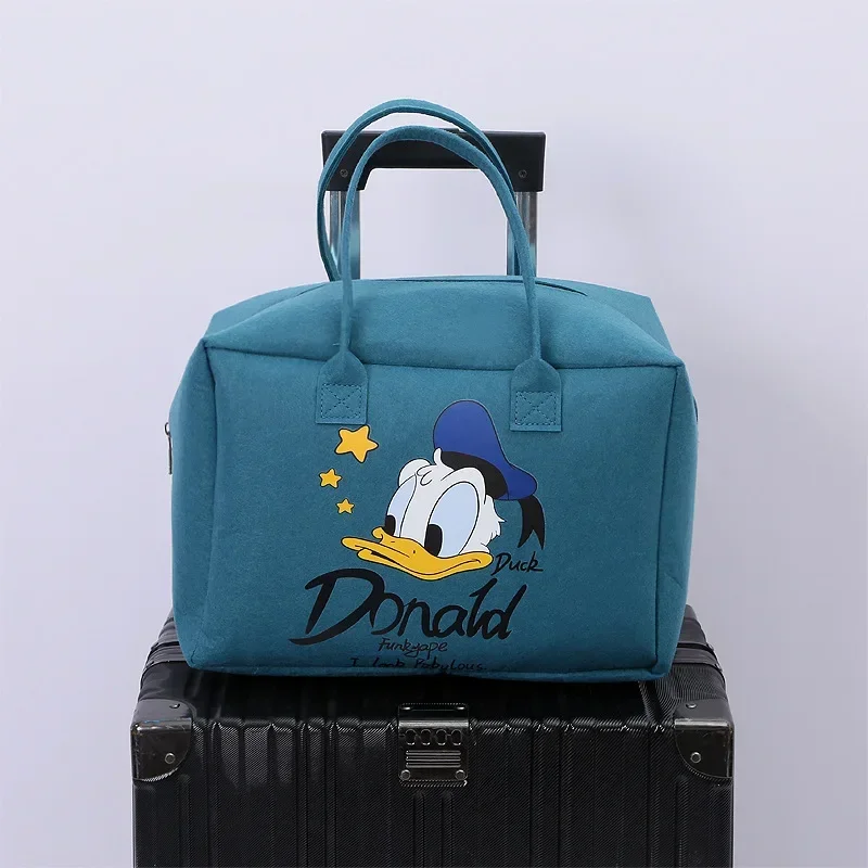 Disney Cartoon Mickey Mouse Girls Handbag Anime Pattern Donald Duck Minnie Portable Large Capacity Travel Bag Women Tote Bags