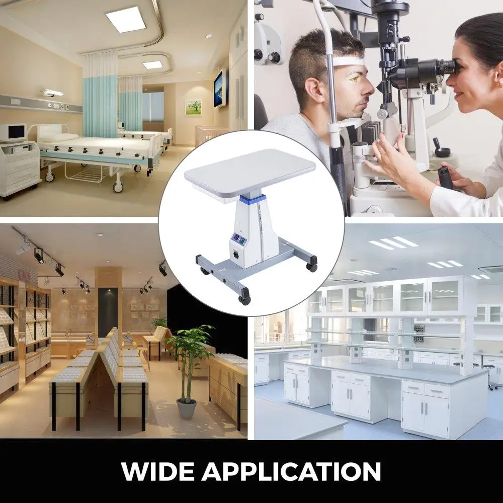 Motorized Adjustable Medical Cart for Dental and Optical Instruments Two Device Work Table 18.9x15.7 Inches