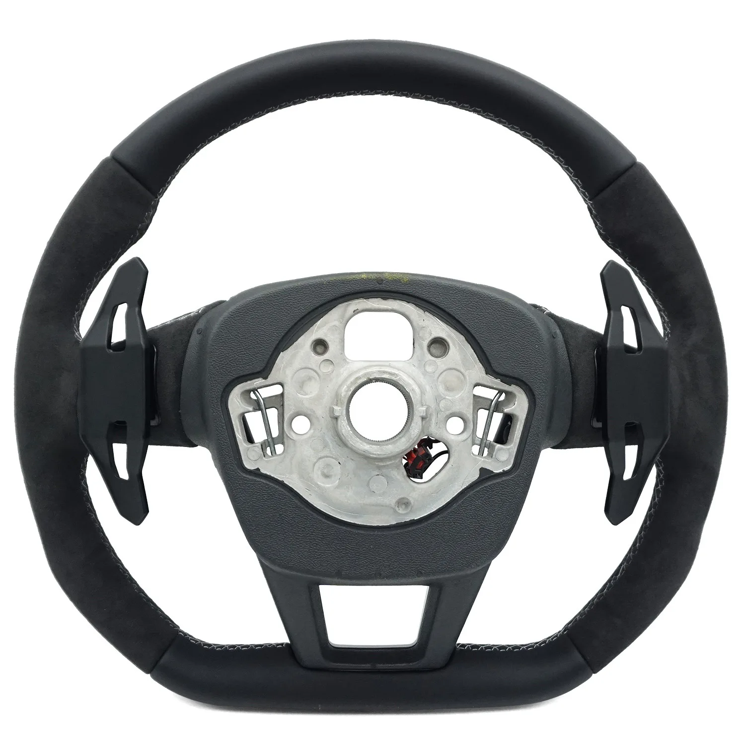 Suitable for Audi S standard A6C8 semi-turned white line large paddle steering wheel with heating (no airbag)