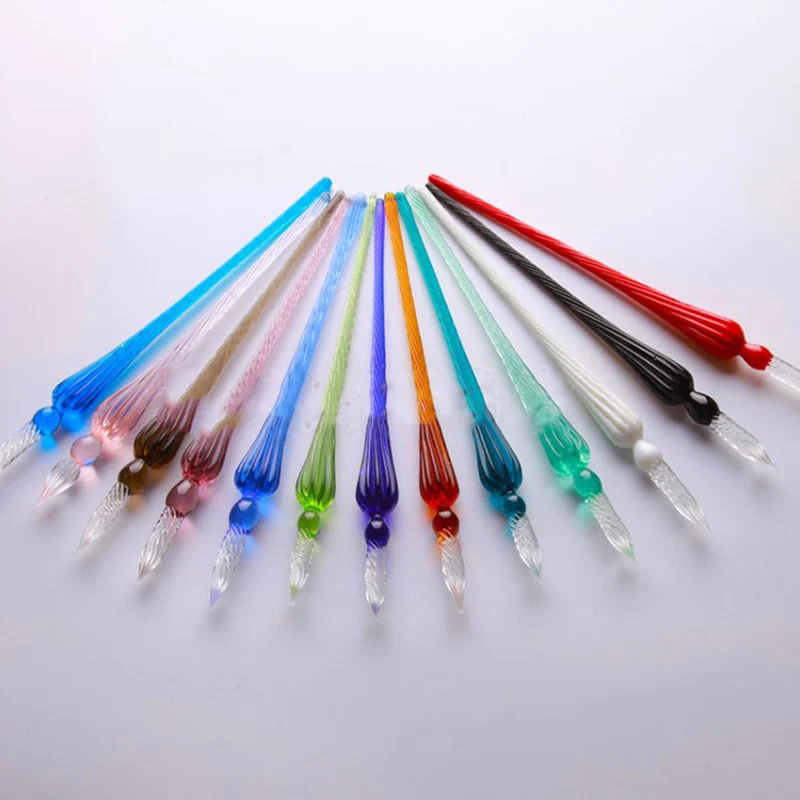 

Vintage Handmade Glass Dip Signature Ink Fountain Pen Writing Tool Offices School Stationery With Gift Box