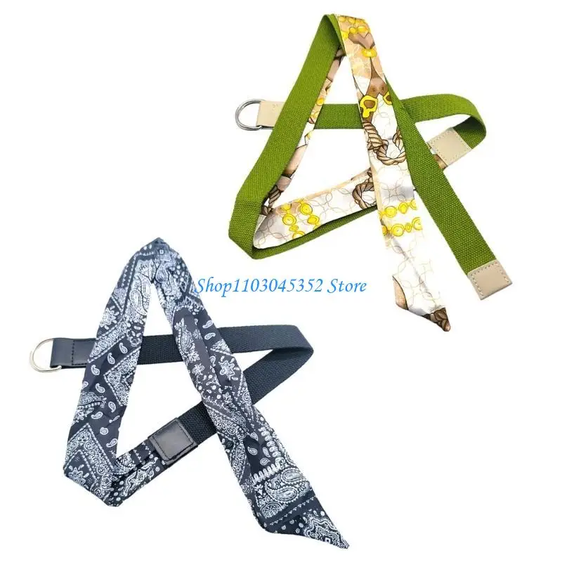 حزام الخصر وشاح الحرير المرقعة للسيدات لفستان الجينز حزام طول قابل للتعديل