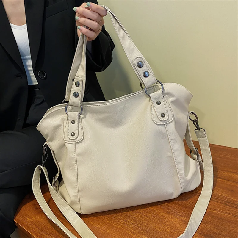 Classy Soft Leather Large Women\'s Bags 2023 New High Capacity Shoulder Bag Fashion Female Commuter Bag Big Shopper Tote Handbag