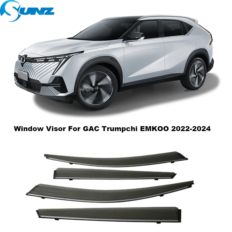 Side Window Visor For GAC Trumpchi Emkoo 2022 2023 2024 Weathershield Sun Rain Deflectors Guards Car Window Deflector