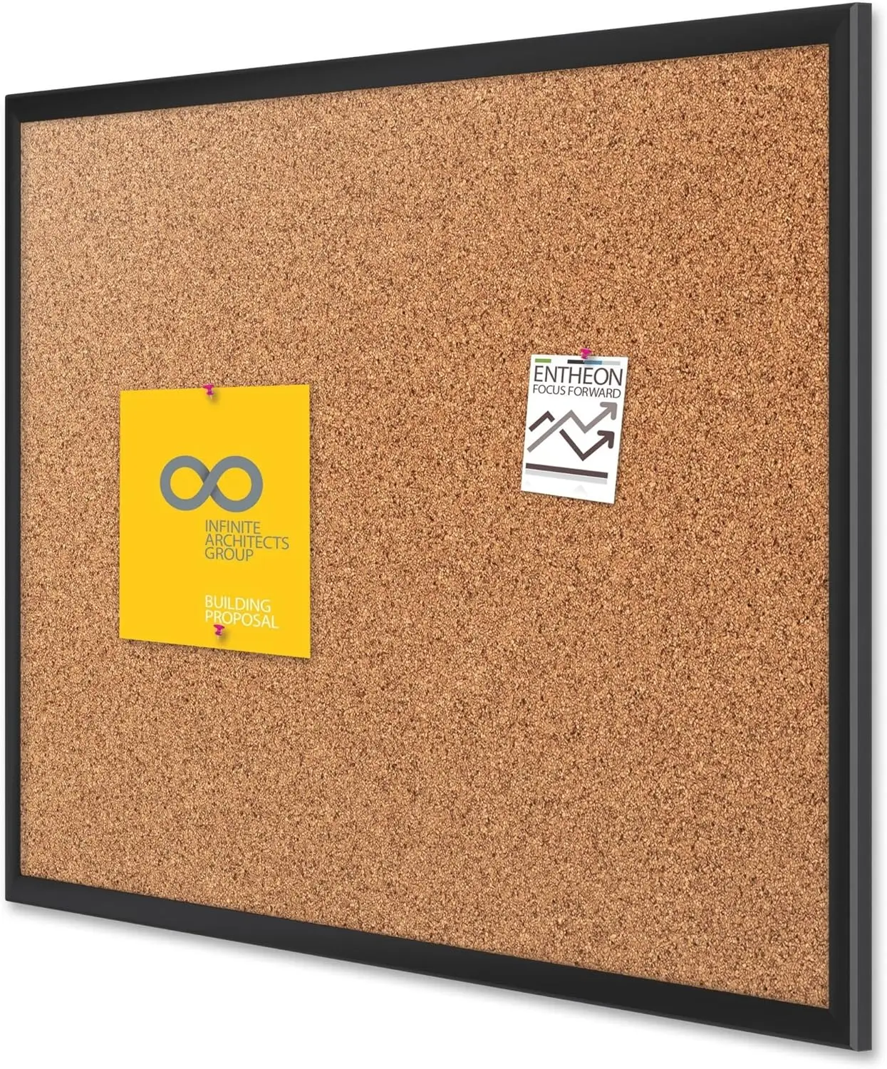 Cork Board, Bulletin Board, 4' x 3' Corkboard, Black Frame (2304B)