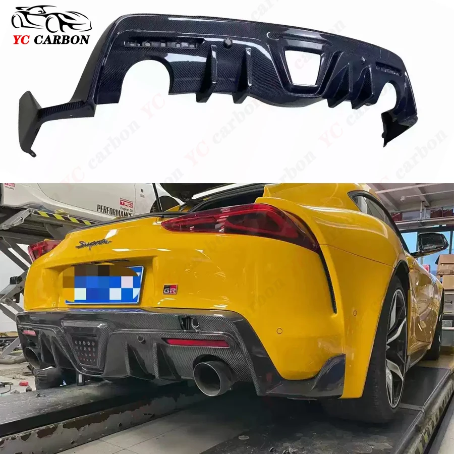 

For Toyota Supra GR A90 A91 MK5 High quality real carbon fiber rear diffuser wrap corner chin spoiler lip splitter Body Kit