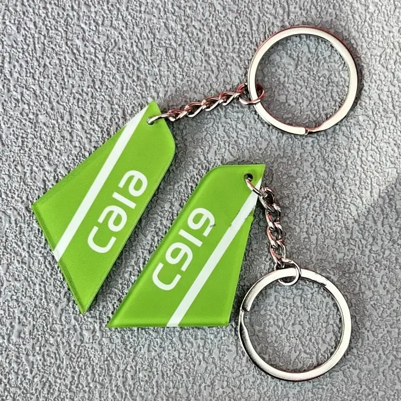 1 قطعة كلا الجانبين طباعة الاكريليك نمط الطيران العمودي الذيل علامة السيارة مفتاح الملحقات الطيران المفاتيح حقيبة الظهر قلادة