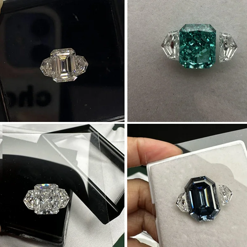 Boat Shape White D Color Moissanite Loose Gemstone VVS1 Trapezoid Cut For Ring Jewelry Pass Diamond Tester Side Stone Set Making