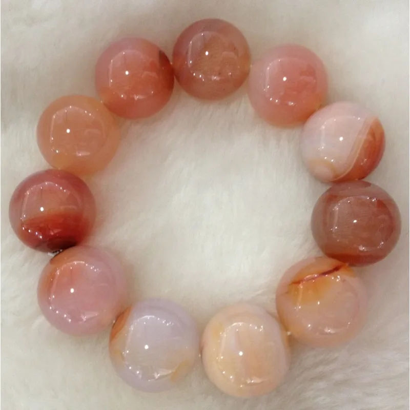 

New Natural Colorful Nude Pink Agate Bracelet, Men's and Women's Fashion Accessories