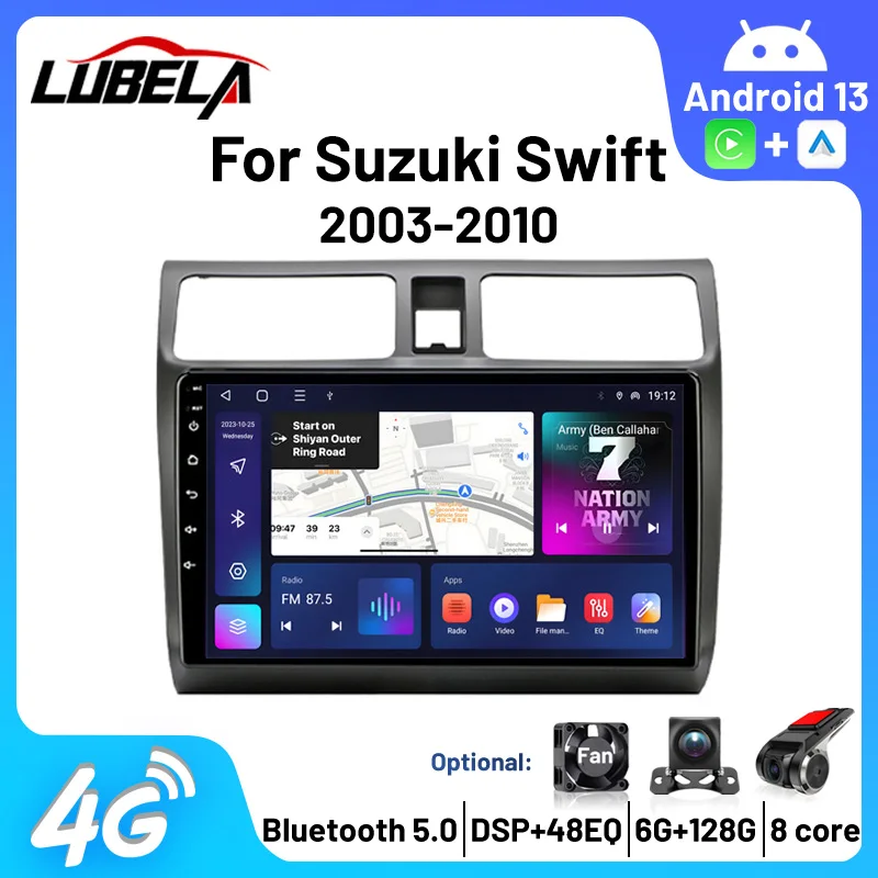 

Radio Subwoofer Automotive Car Stereo Video 2Din Android 8Core 4G WIFI For Suzuki Swift 2003 2004 2005 2006 2007 2008 2009 2010