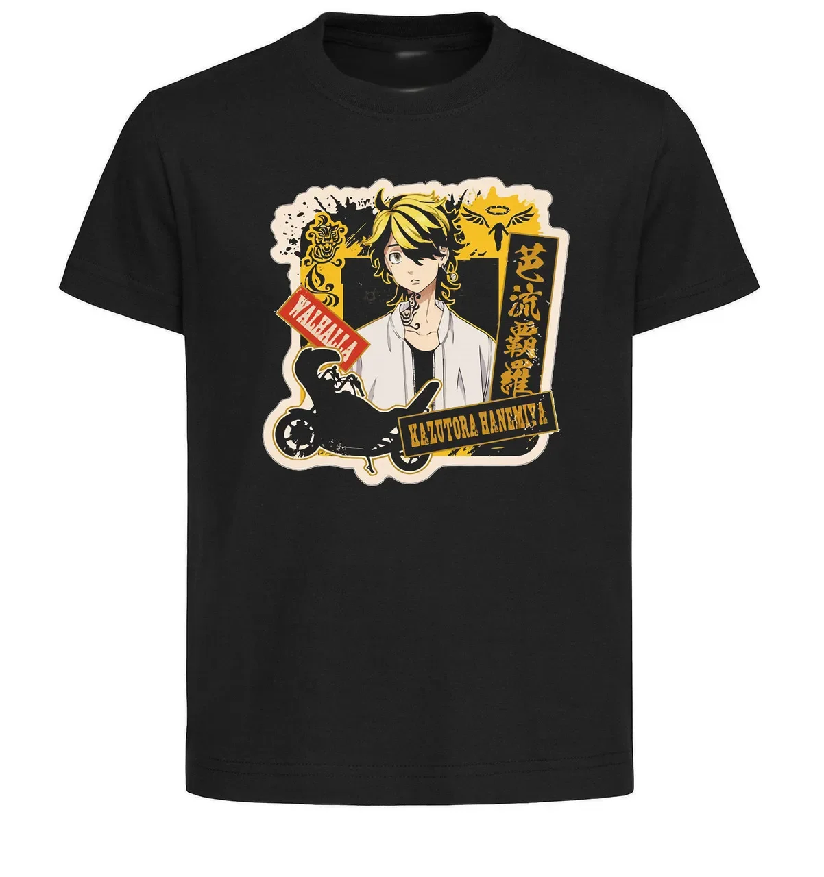 T-Shirt Unisex Black Tokyo Revengers Manji Gang Kazutora