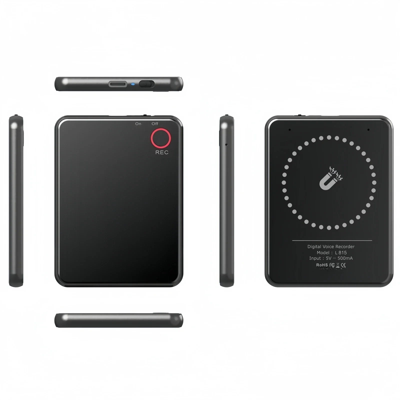 104-Language Translation Noise Reduction Ai-Powered Magnetic Voice Recorder W/64Gb Storage & App Control - Chatgpt Voice-To-Text