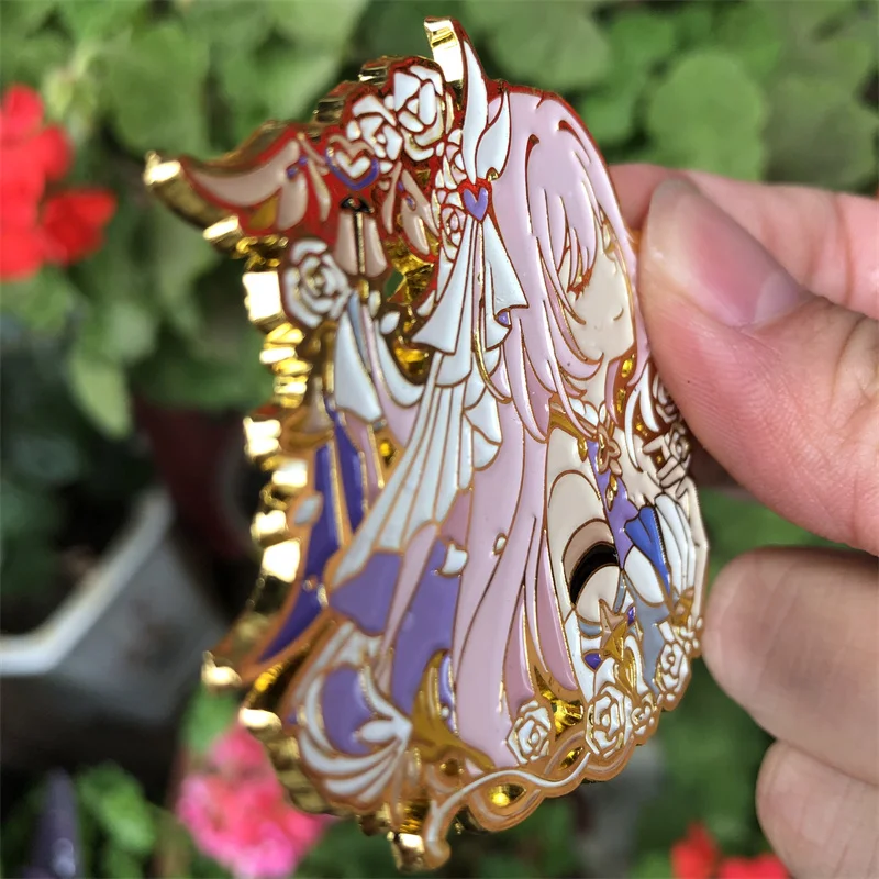 Honkai Impact 3 Elysia Badge Cosplay Costume Accessories Brooch Pin Game Anime Backpack Pendant Metal Prop Gift image 5