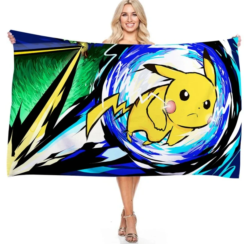 

Hot Cartoon Pokemon Beach Towel Anime Pikachu Summer Towels Bathroom Bath Towel Swim Christmas Towels Travel Beach Towel Gifts