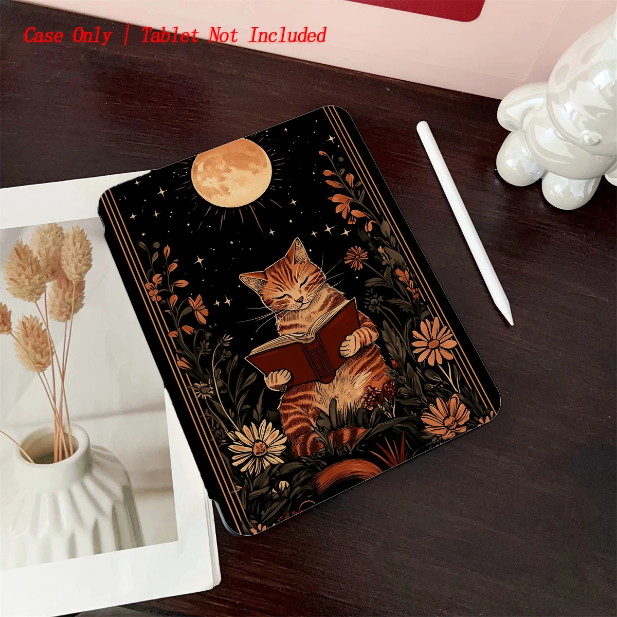 

8 Fresh Style Printed iPad Case, 360° Rotating Stand & Pen Slot,Book Style, Auto Sleep/Wake, Compatible with Various Apple iPads