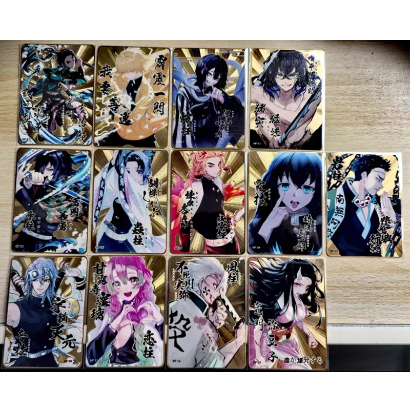 

Металлические карты аниме Demon Slayer Kanroji Mitsuri Tokitou Muichirou Iguro Obanai, коллекционные карты, подарки на день рождения, детские игрушки