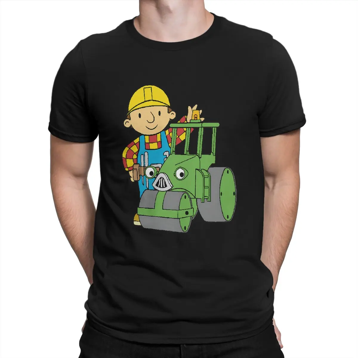 Bob The Builder Newest TShirt for Men Machines Friends Round Neck Pure Cotton T Shirt Personalize Gift Clothes OutdoorWear