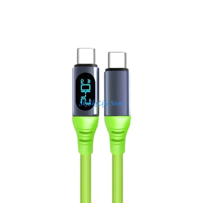 E65E Advanced Double Port USB C Cable With 240W Fast Charging Capability And Power Display For Optimaled Efficiency