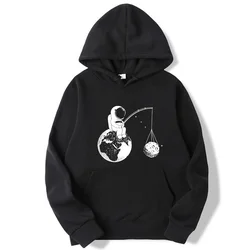 Spring and Autumn Brand Men's Hoodie Astronaut Funny Print Unisex Casual Sweatshirt High Quality Hip Hop Pullover Hoodie