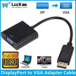 LccKaa DisplayPort na Adapter VGA konwerter kabel DP męski do VGA żeński konwerter dla komputer stancjonarny laptopa Monitor HDTV projektor