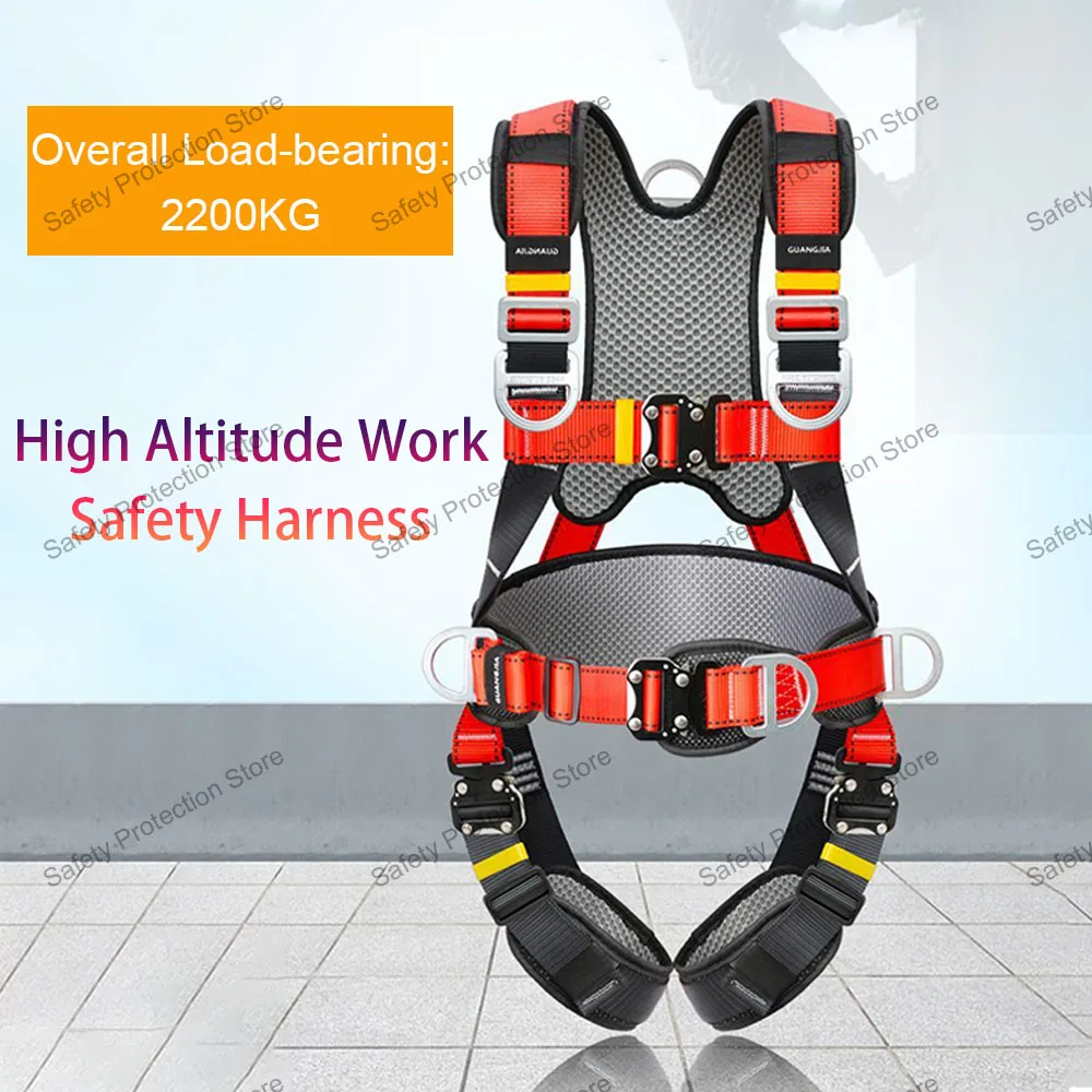 Five-point High Altitude Work Safety Harness Full Body Safety Belt Rope Outdoor Climbing Training Construction Protect Equipment