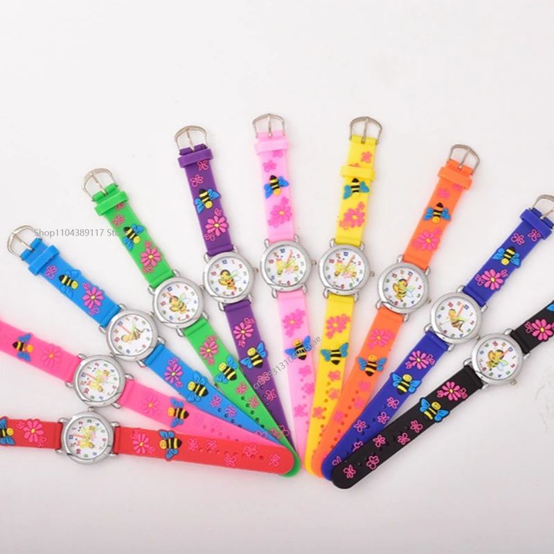 Watch for Kids 3D Cartoon Butterfly Rubber Quartz Wristwatch Student Girls Colourful Cute Watches Boys Gift Clock Reloj Niño