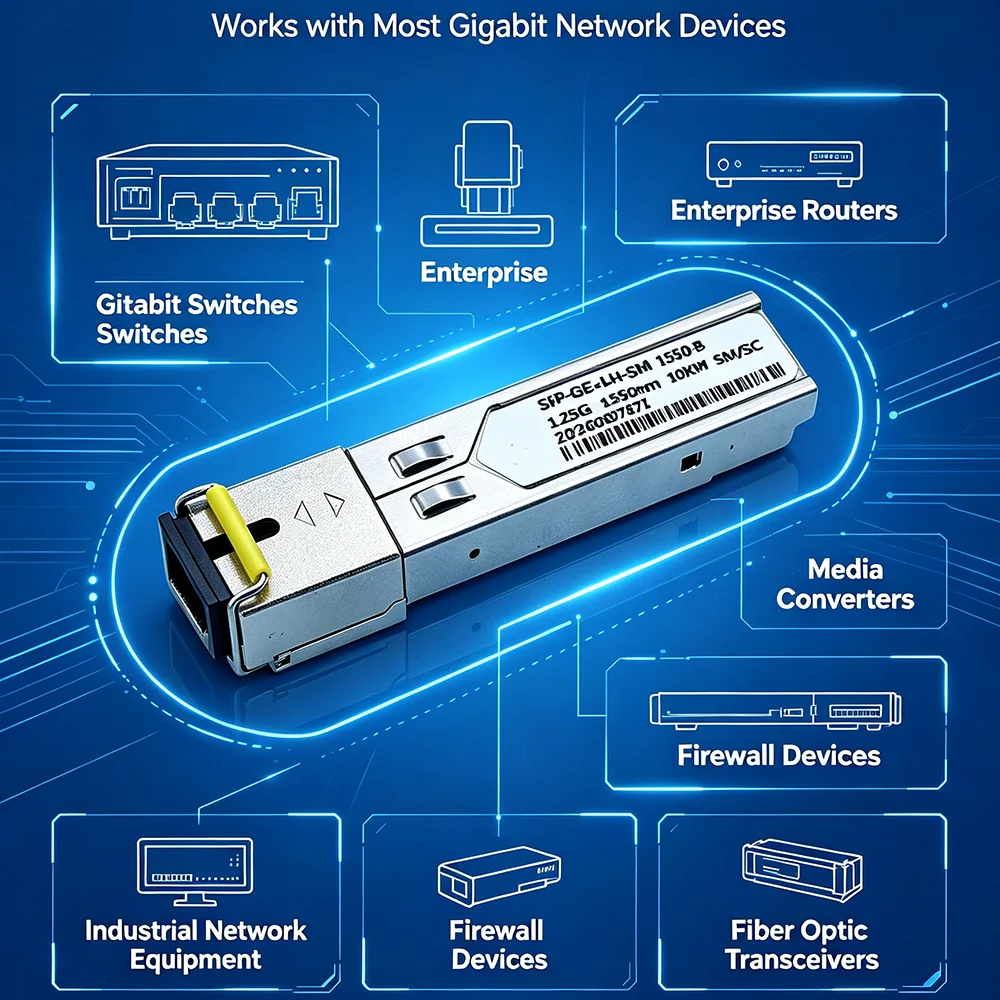 1.25G BIDI SFP Module SC Interface Fiber Transceiver DDM Gigabit SFP Optical Module Compatible with Cisco Huawei H3C TPlink