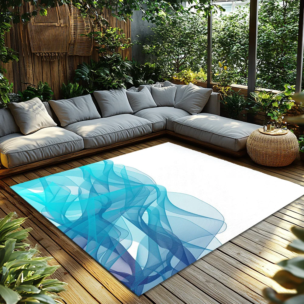 Tuniu Abstract Blue Wave Rug N - Home Textiles Rug review and price