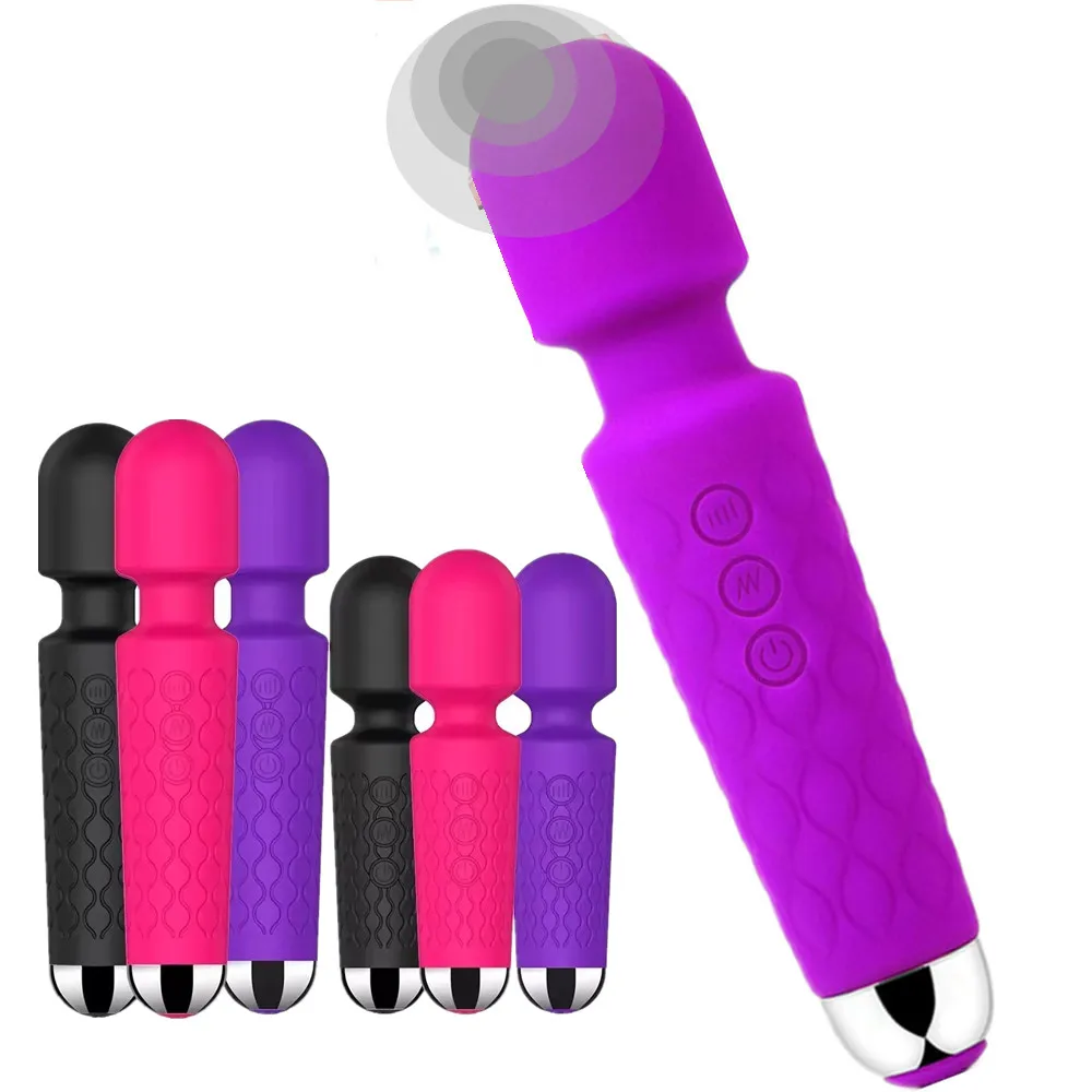 20 Modes Strong Vibration AV Stick Dildo Vibrator Usb Charging Body Massager Vagina Clitoris G-Spot Stimulator Sex Toy For Women