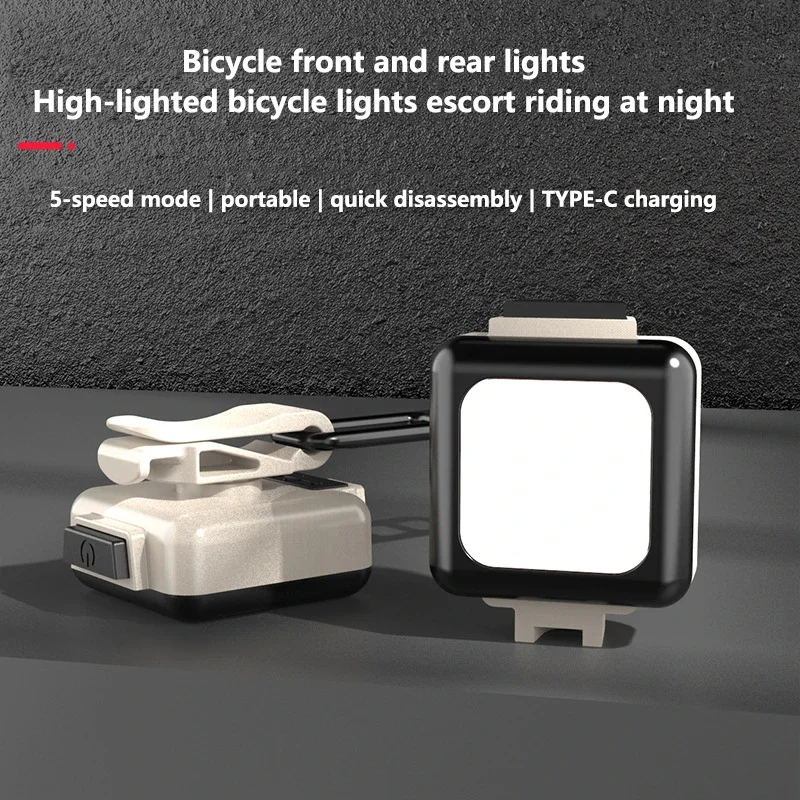 Bike Light Cycling Bicycle Front Rear Light Type-C Charge Headlight Light Warning Taillight LED Lantern Bike Parts Outdoor
