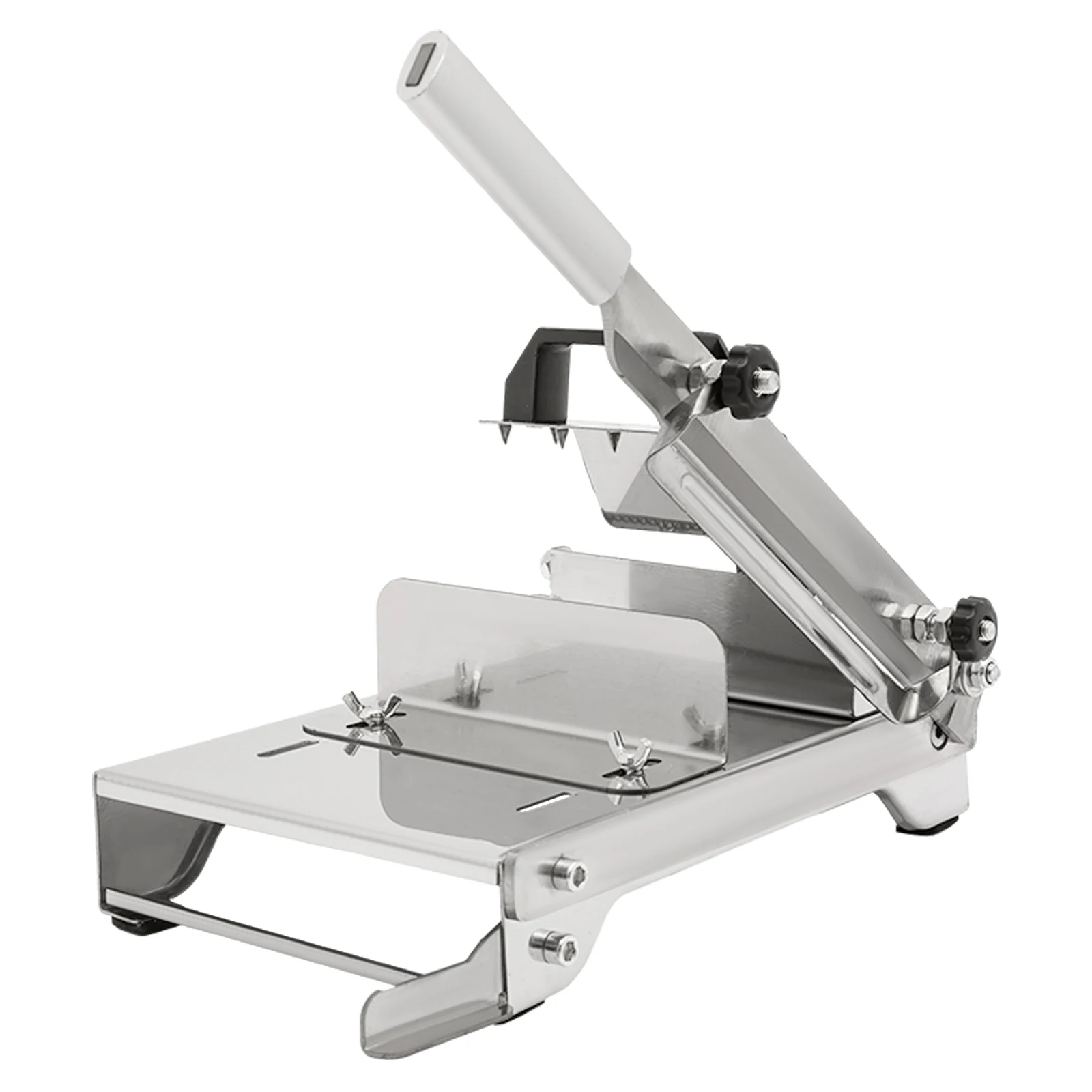 

Manual Frozen Meat Slicer 430 Stainless Steel, 0.3-8mm Adjustable Thickness, 16.14in Ergonomic Handle, for Home/Restaurant