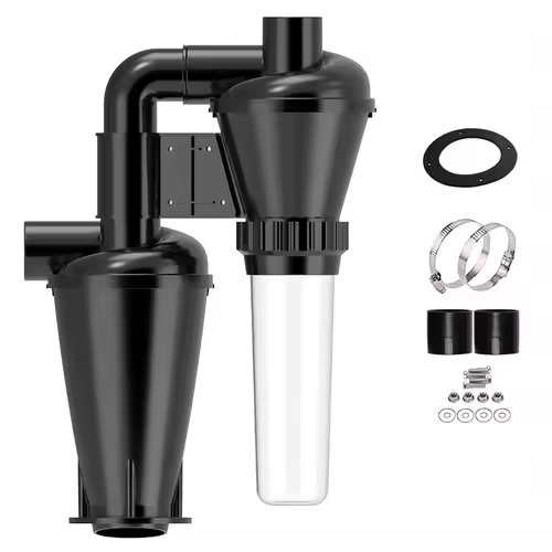 Double Filtration Cyclone Dust Collector 50mm/2'' DIY Turbocharged Woodworking Filter Industrial Separator Collector Canister - Image 3
