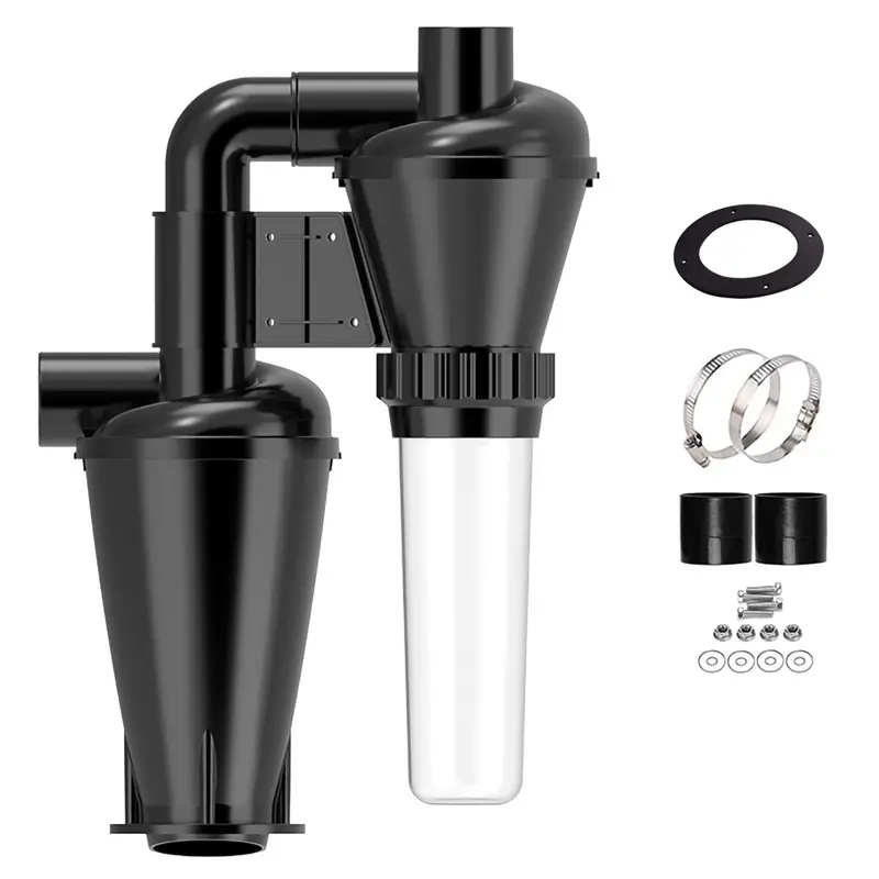 Double Filtration Cyclone Dust Collector 50mm/2'' DIY Turbocharged Woodworking Filter Industrial Separator Collector Canister - Image 3